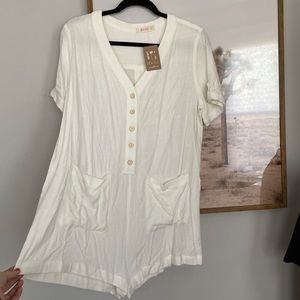 White Linen Romper